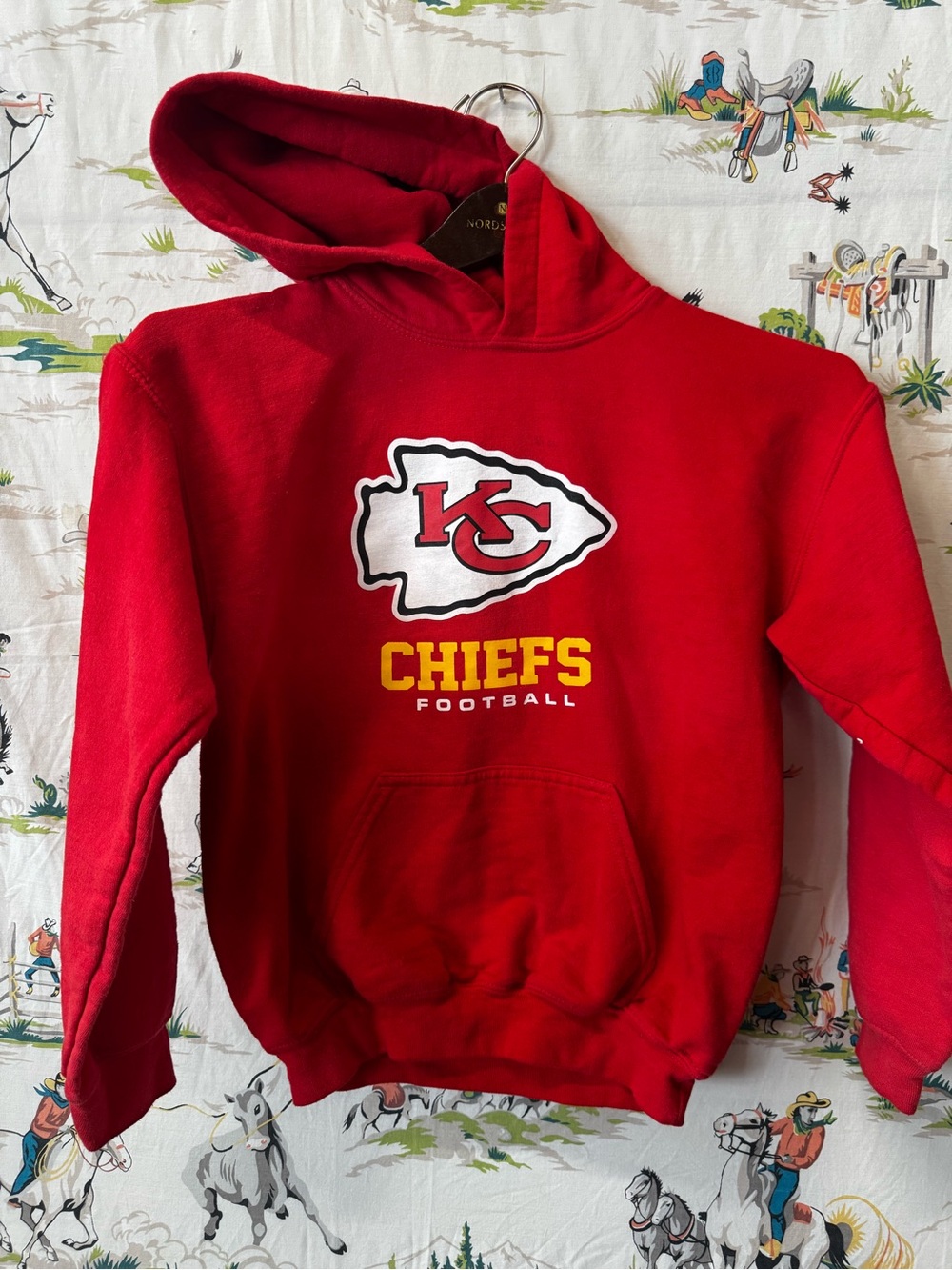 Kansas City Chiefs Red Pullover Hoodie - Team Logo Sweatshirt Youth medium